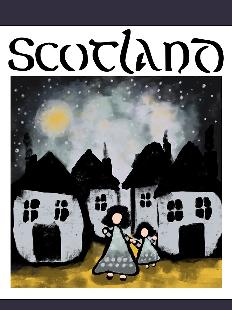 Thumbnail 3 of 3, Fitted Scoop T-Shirt, Scottish Girls designed and sold by macduffstudio.