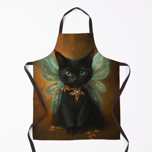 Item preview, Black Kitten Dressed as a Fairy – Cute Magical Cat Art designed and sold by baggycatsworld.