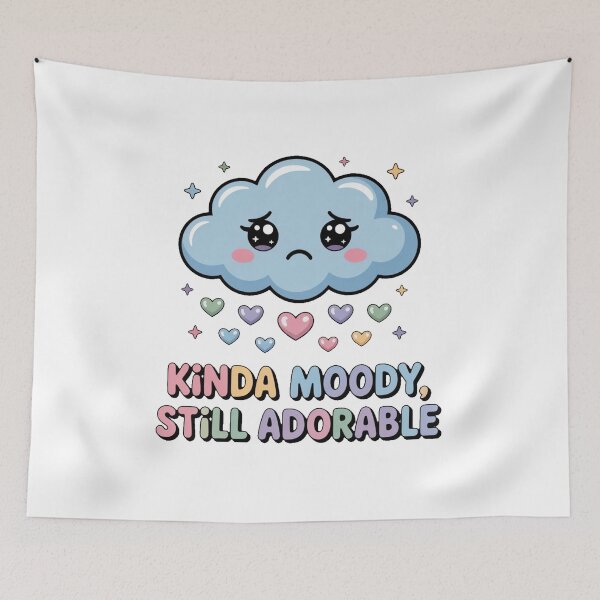 Item preview, Cute Sad Cloud Kawaii Aesthetic Quote designed and sold by AmabelleAtelier.
