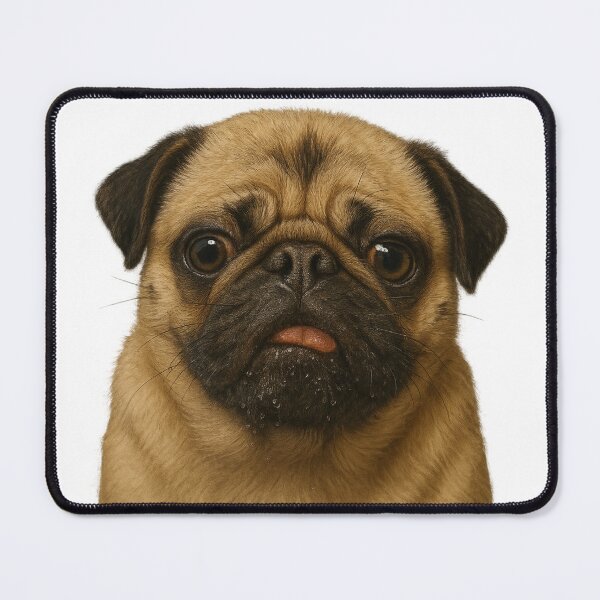 Item preview, Realistic Pug Portrait Design – Cute Funny Dog Face with Tongue Out designed and sold by FurEver Graphics.