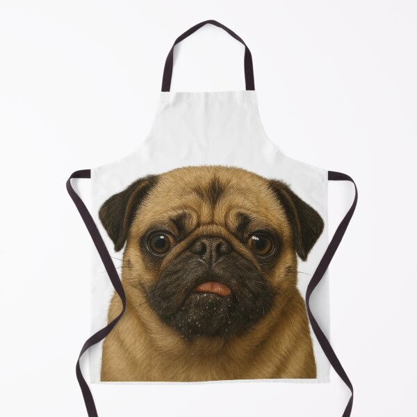 Item preview, Realistic Pug Portrait Design – Cute Funny Dog Face with Tongue Out designed and sold by FurEver Graphics.
