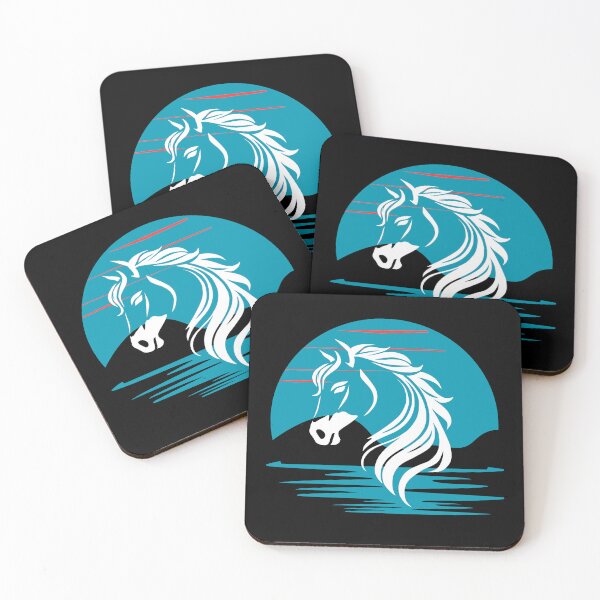 Item preview, Horse with turquoise water and sunset background designed and sold by Szpaku desart .