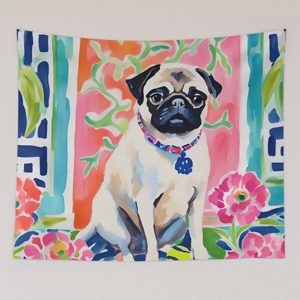 Item preview, Matisse style pug portrait designed and sold by SophieClimaArt.