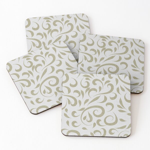 Item preview, Elegant Olive Green Linen Beige Swirls Textured Look designed and sold by CheriesArt.