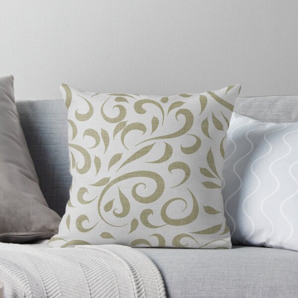 Item preview, Elegant Olive Green Linen Beige Swirls Textured Look designed and sold by CheriesArt.