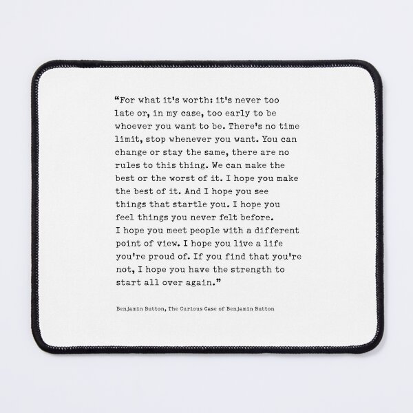 Item preview, It's Never Too Late Benjamin Button designed and sold by corbrand.