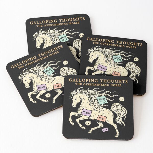 Item preview, Galloping Thoughts – Overthinking Horse Line Art designed and sold by I AM BRO.