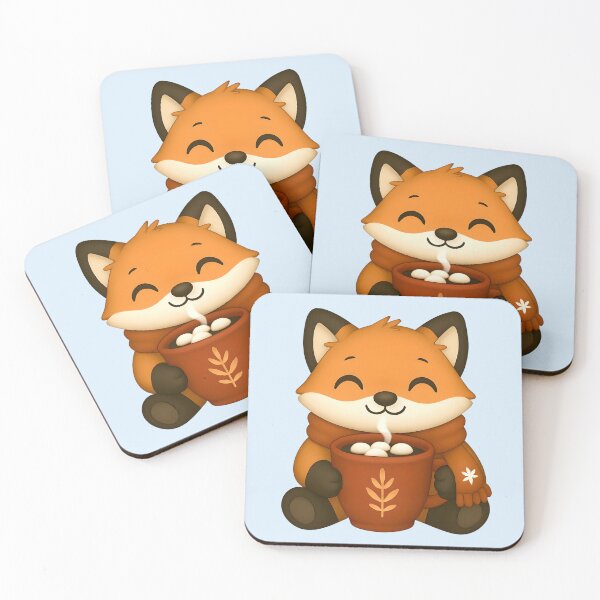 Item preview, Cute Fox with Hot Chocolate – Cozy Winter Christmas Animal Gift for Fox Lovers designed and sold by SkyTastic.