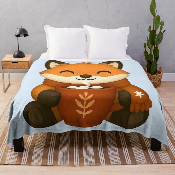 Item preview, Cute Fox with Hot Chocolate – Cozy Winter Christmas Animal Gift for Fox Lovers designed and sold by SkyTastic.