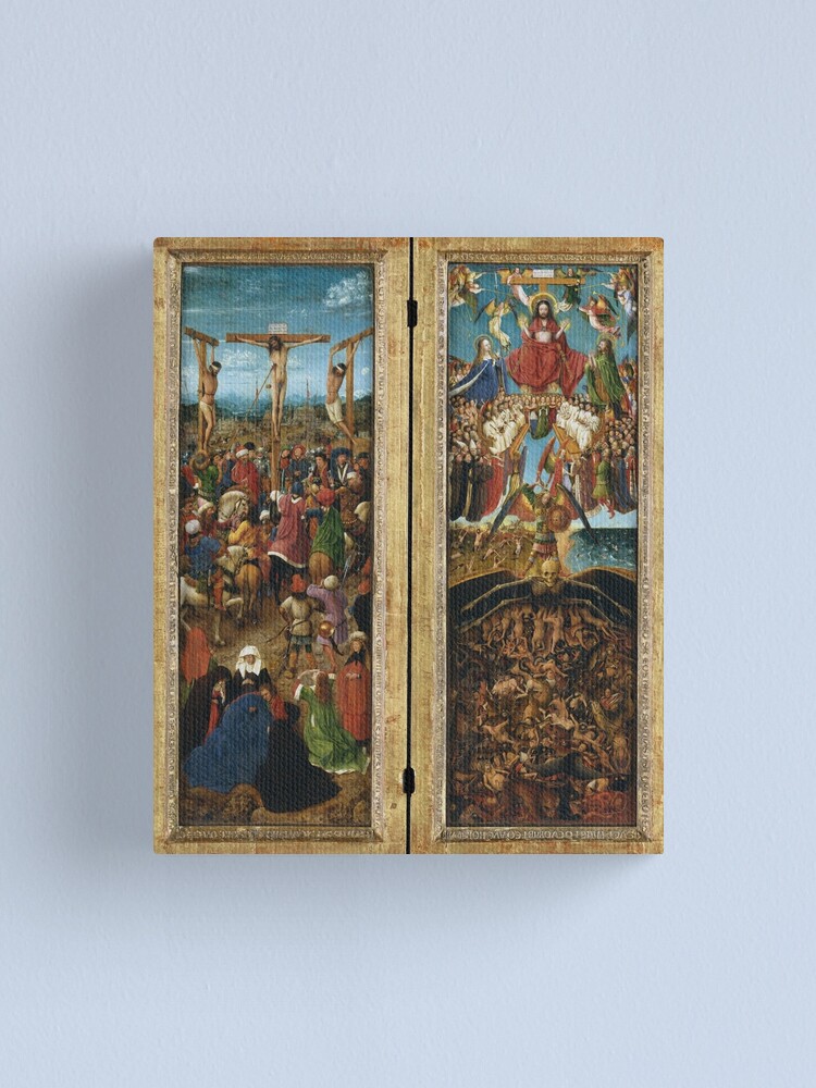 The Crucifixion The Last Judgment Jan Van Eyck Canvas Print By Buythebook86 Redbubble