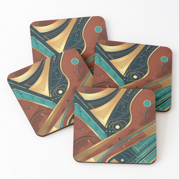 Item preview, Terracotta and Turquoise Pattern designed and sold by Vibrant Threads.
