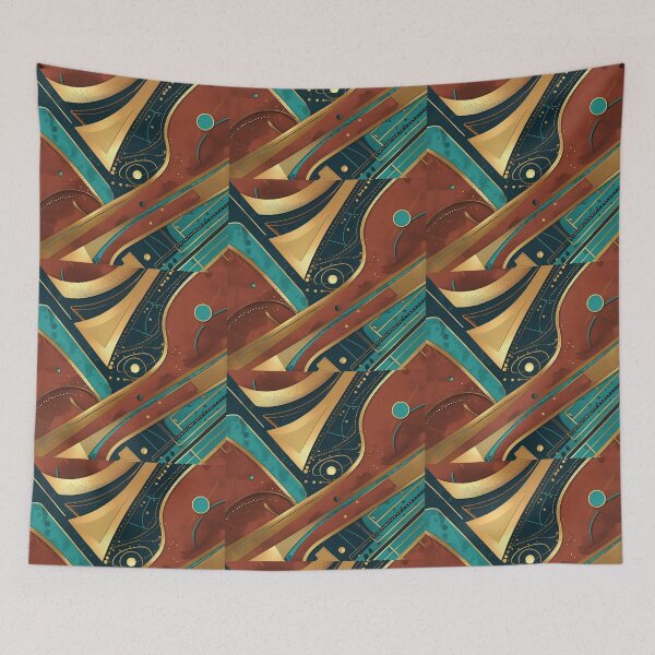 Item preview, Terracotta and Turquoise Pattern designed and sold by Vibrant Threads.