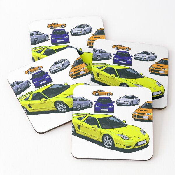 Item preview, JDM Yellow Racing Car illustrtion designed and sold by sabartgunpla.