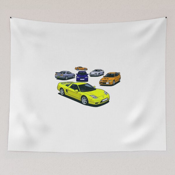 Item preview, JDM Yellow Racing Car illustrtion designed and sold by sabartgunpla.