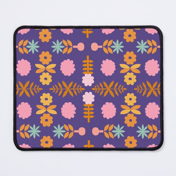 Item preview, Bright Geometric Scandi Floral on Blue designed and sold by springstdesign.