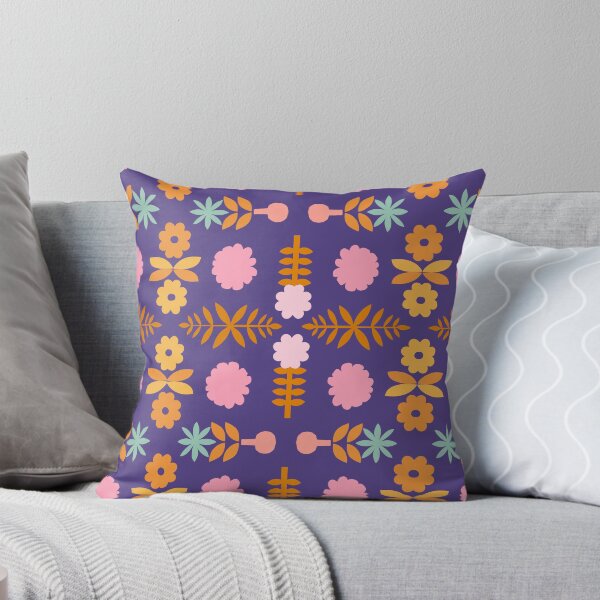 Item preview, Floral escandinavo geométrico brillante sobre azul designed and sold by springstdesign.