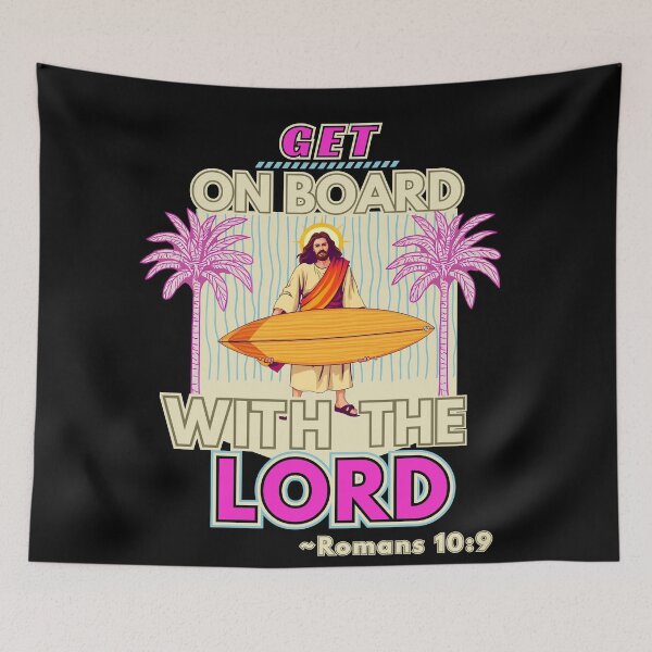 Item preview, Women's Christian Jesus "Get On Board With The Lord" in Pink designed and sold by Holy Coast Threads (Formerly ChristianFlower).