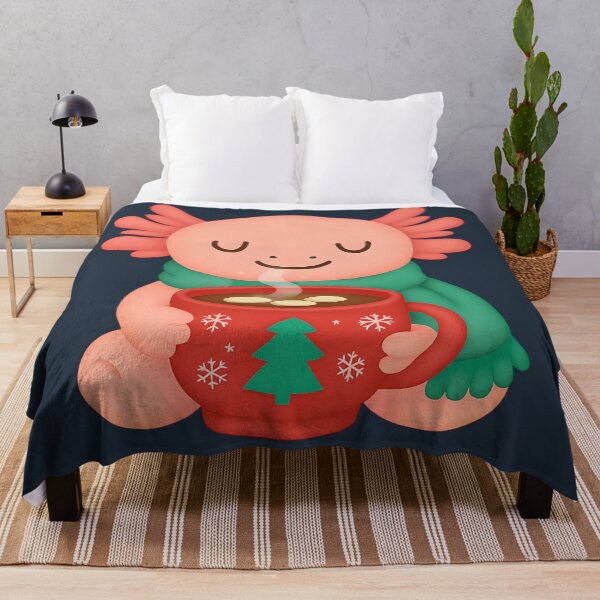 Item preview, Cute Axolotl with Hot Chocolate – Cozy Winter Christmas Amphibian Gift for Axolotl Lovers designed and sold by SkyTastic.