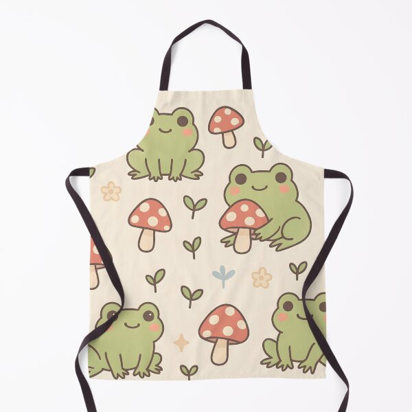 Item preview, Kawaii Frogs & Mushrooms Cottagecore Pattern designed and sold by StickyGuys.