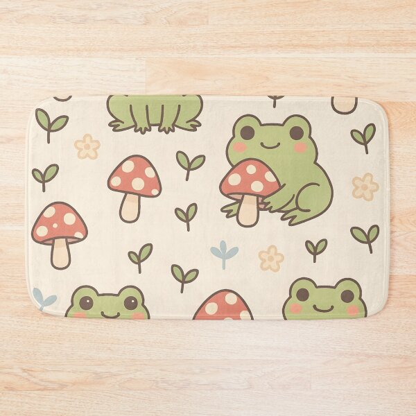 Item preview, Kawaii Frogs & Mushrooms Cottagecore Pattern designed and sold by StickyGuys.