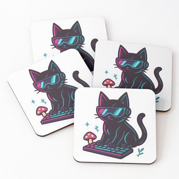Item preview, Cyber Cat Hacker – Futuristic Neon Tech Cat Desgin  designed and sold by StickyGuys.