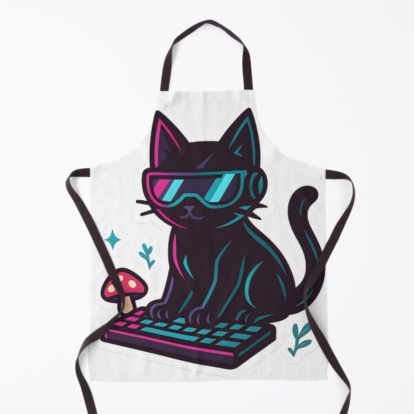 Artikelvorschau, Cyber Cat Hacker – Futuristisches Neon-Tech-Katzendesign entworfen und verkauft von StickyGuys.