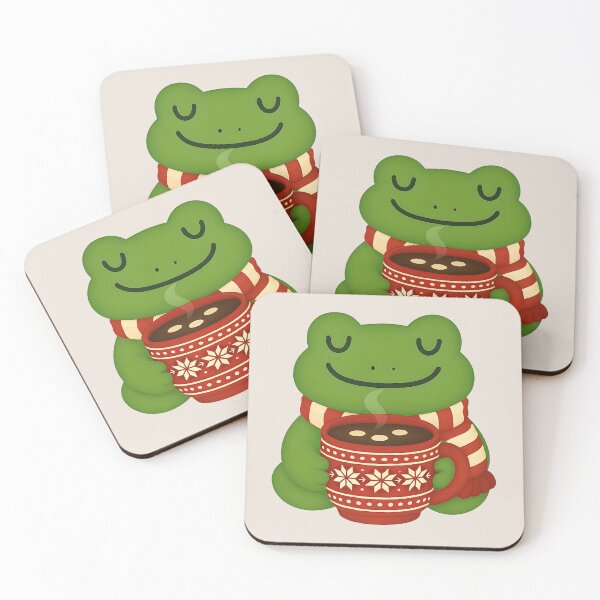 Item preview, Cute Frog with Hot Chocolate – Cozy Winter Christmas Animal Gift for Frog Lovers designed and sold by SkyTastic.