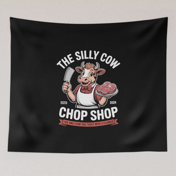 Item preview, Vintage Butcher Shop - The Silly Cow Chop Shop designed and sold by 89BLACK.