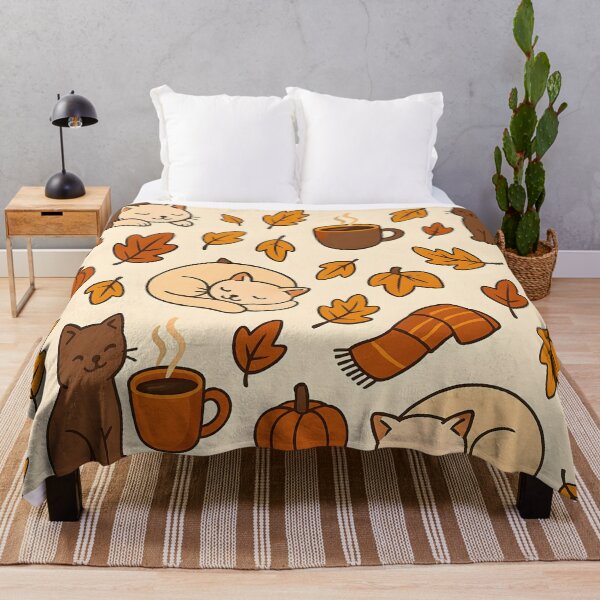 Item preview, Cozy Autumn Cats & Coffee Seamless Fall Pattern designed and sold by StickyGuys.