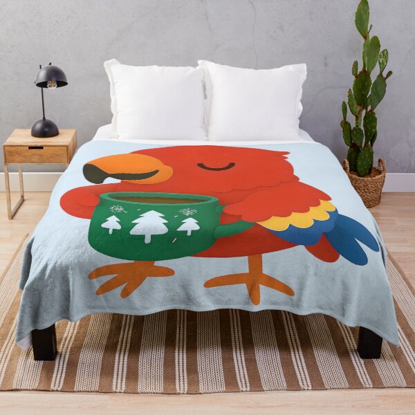 Item preview, Cute Parrot with Hot Chocolate – Cozy Winter Christmas Bird Gift for Parrot Lovers designed and sold by SkyTastic.