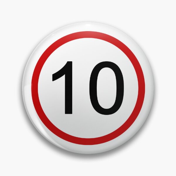 Item preview, No.10 with Red Circle, Road Sign, Age Sign, Novelty, Birthday designed and sold by AASparksDesigns.
