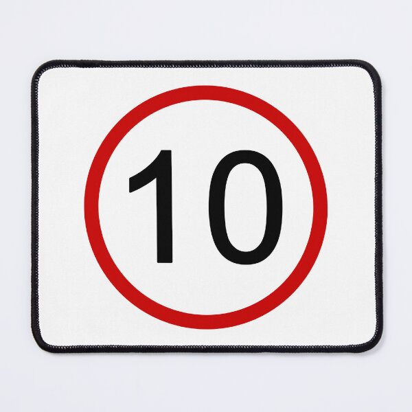 Item preview, No.10 with Red Circle, Road Sign, Age Sign, Novelty, Birthday designed and sold by AASparksDesigns.