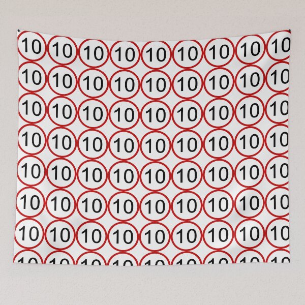 Item preview, No.10 with Red Circle, Road Sign, Age Sign, Novelty, Birthday designed and sold by AASparksDesigns.