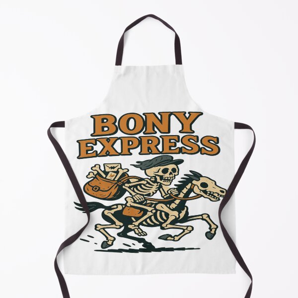 Item preview, Bony Express Skeleton Rider – Funny Halloween Delivery Parody designed and sold by POD DYNASTY | Original Print On Demand T-Shirt Graphics.