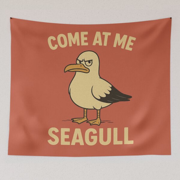 Item preview, Come At Me Seagull – Funny Angry Bird Design designed and sold by Crazy Crab.
