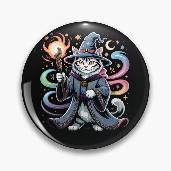 Item preview, Whimsical Wizard Kitty Cute Fantasy Shirt,Enchanted Feline Wizard Cosmic Energy Design designed and sold by PrintMod.