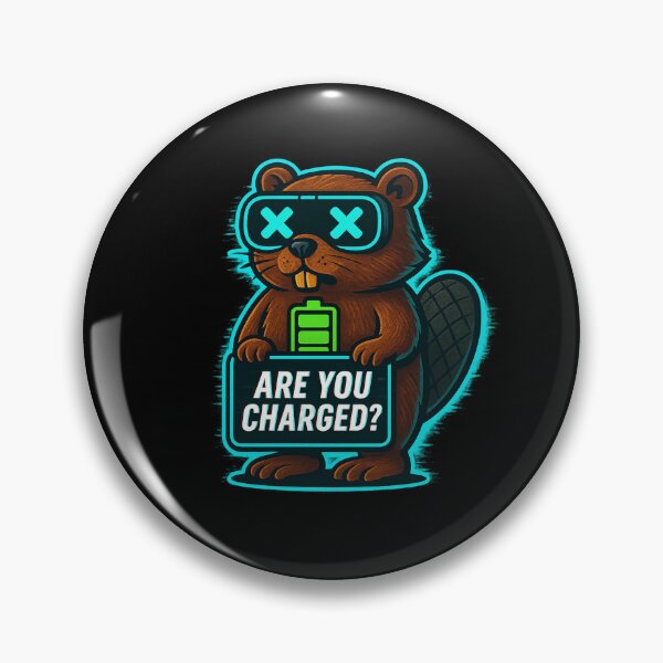 Item preview, Funny Cyber Beaver - Are You Charged? designed and sold by Derpy Lab .
