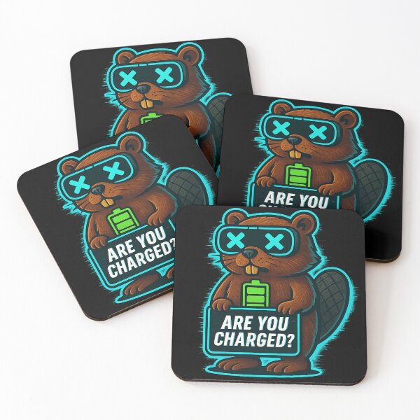Item preview, Funny Cyber Beaver - Are You Charged? designed and sold by Derpy Lab .