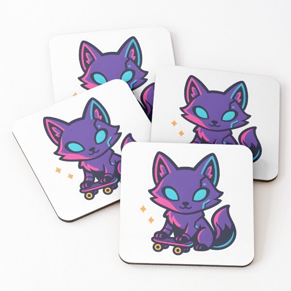 Artikelvorschau, Chibi Cyberpunk Fox – Neon-futuristisches Design entworfen und verkauft von StickyGuys.