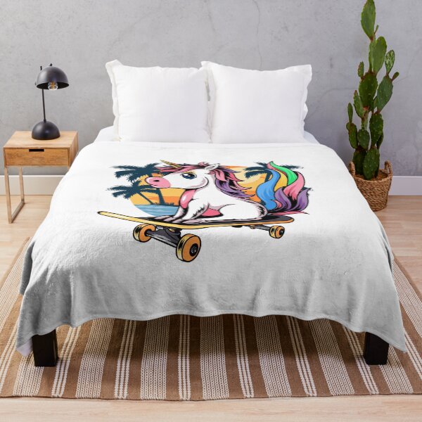 Item preview, Multicolored unicorn skateboard designed and sold by Joncasmiart.