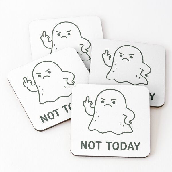 Item preview, Not Today Angry Ghost Funny Attitude Design designed and sold by Wear The Vibe Art.