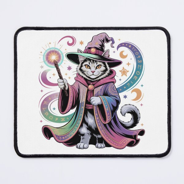 Item preview, Funny Wizard Cat Cartoon Design Shirt,Wizard Cat Fantasy Artwork for Cat Lovers,Anime Wizard Cat Cute Magical Feline Tee designed and sold by PrintMod.