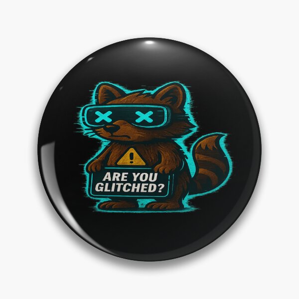 Item preview, Funny Cyber Raccoon - Are You Glitched? designed and sold by Derpy Lab .