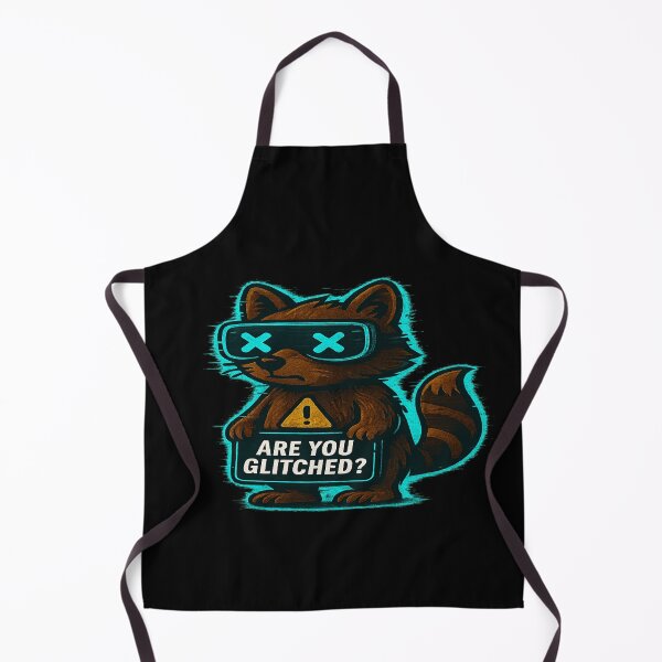 Item preview, Funny Cyber Raccoon - Are You Glitched? designed and sold by Derpy Lab .