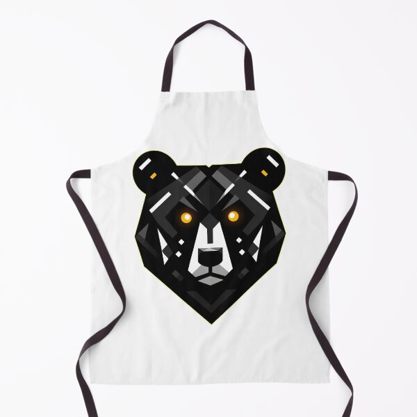 Item preview, Geometric Black Bear Head with Golden Eyes – Modern Animal Illustration designed and sold by JokesterTV777.