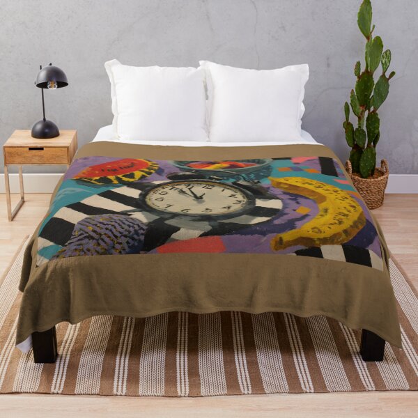 Item preview, Timeless Whimsy - Surreal Clock with Banana and Watermelon in a Playful Abstract Dream designed and sold by OlfactoART Studio.