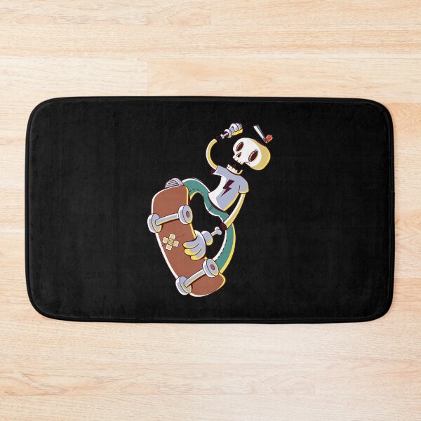 Item preview, Happy comical skeleton skateboarding designed and sold by Joncasmiart.