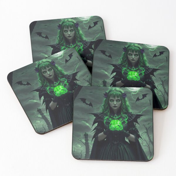 Item preview, Morrivane the Hollow Queen – Gothic Witch of the Green Flame designed and sold by GempArt.
