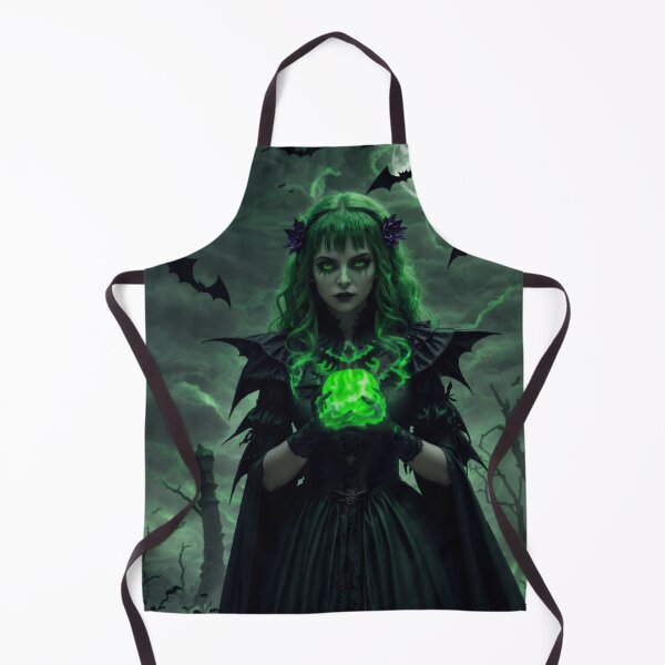 Item preview, Morrivane the Hollow Queen – Gothic Witch of the Green Flame designed and sold by GempArt.