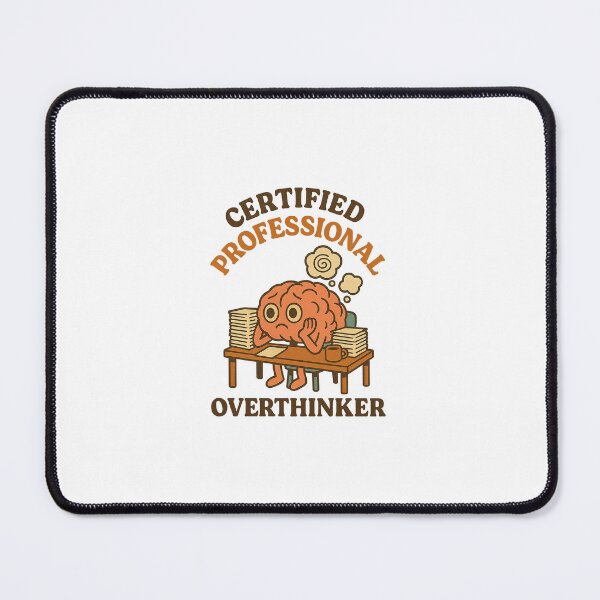 Item preview, Certified Professional Overthinker | Funny Retro Brain Cartoon Design designed and sold by 1NINE.